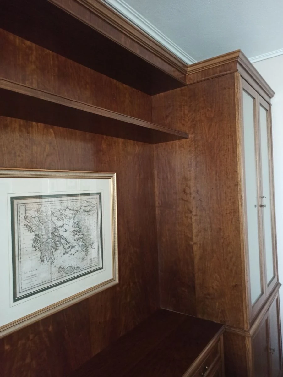 Vendora Σύνθετο βιβλιοθήκη καρυδιά. Γραφείο καρυδιά χειροποίητο και πολυθρόνα δερμάτινη. 6 Vendora Σύνθετο βιβλιοθήκη καρυδιά. Γραφείο καρυδιά χειροποίητο και πολυθρόνα δερμάτινη. - Image 4